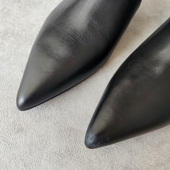 Kurt Geiger heeled booties 10 black leather Kensington Flexi ankle logo new $280 - Picture 10 of 17